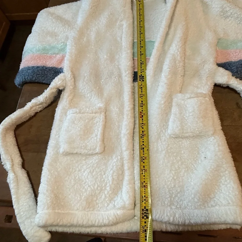 Unicorn Kids Robe - White with Pastel Accents 4/5t